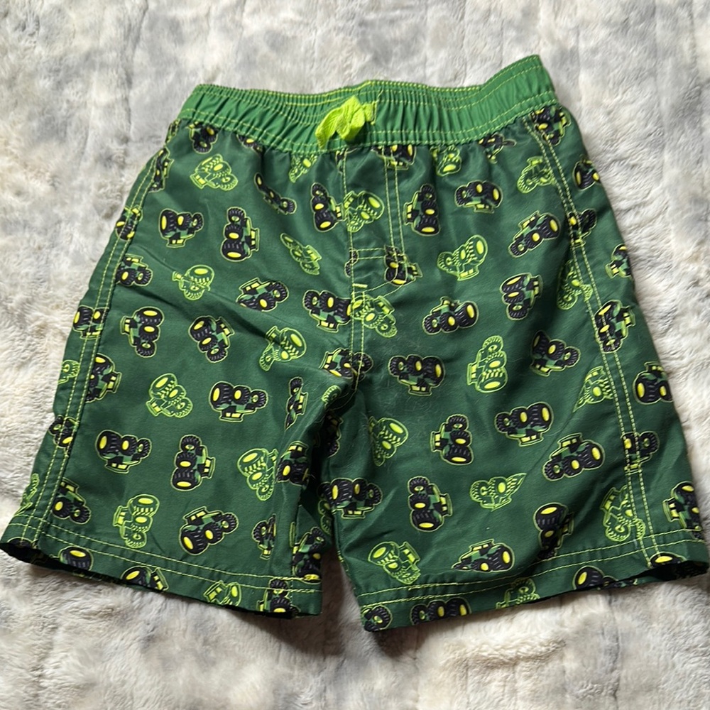 John Deere Green Swim Shorts with Playful Print